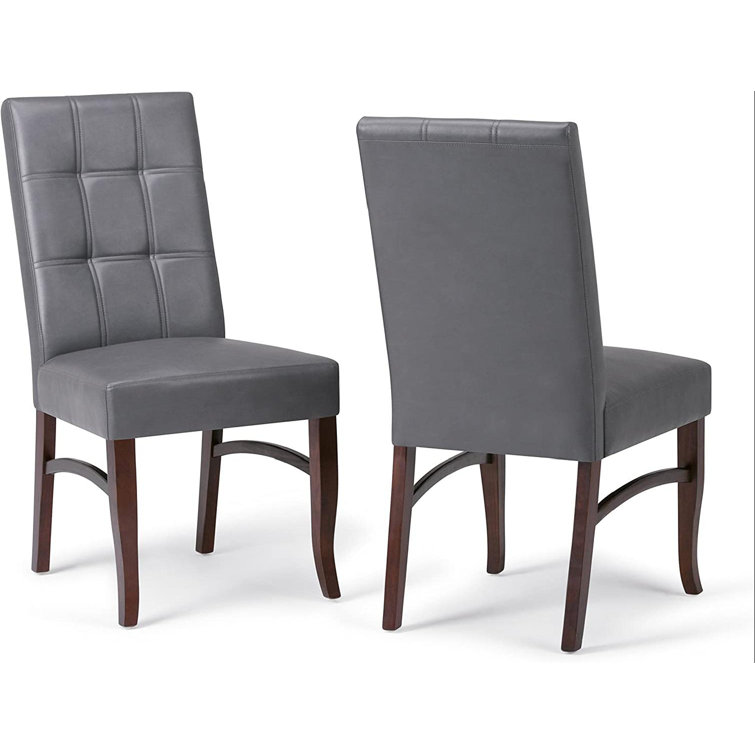 Latitude Run® Tufted Fabric Parsons Chair in Stone Gray Wayfair